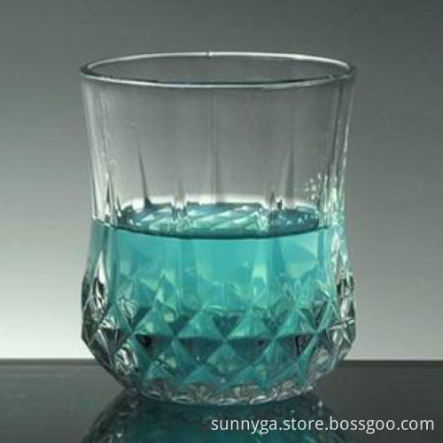 Textured Bottom Machine Press Bar/Whisky/Diamond/Rock Glass with 214mL Capacity